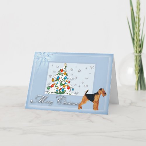 Airedale Terrier Merry Christmas Holiday Card