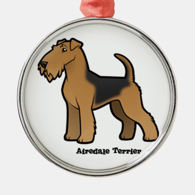 airedale terrier metal ornament (Front)