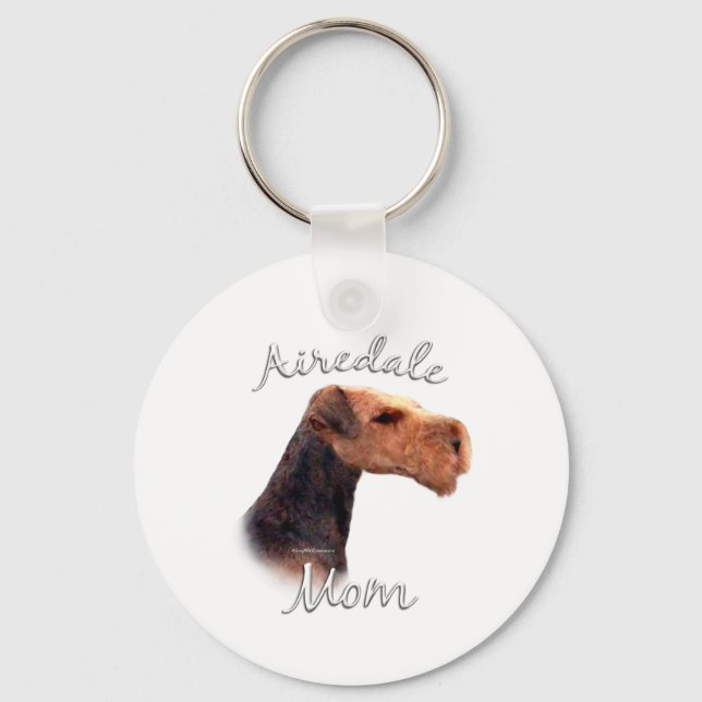 Airedale Terrier Mom 2 Keychain (Front)