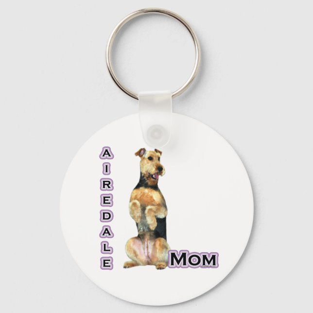 Airedale Terrier Mom 4  - Keychain (Front)