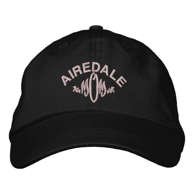 Airedale Terrier MOM Embroidered Baseball Hat (Front)