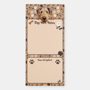 Airedale Terrier Mom Notes Paws and Reflect Magnetic Notepad