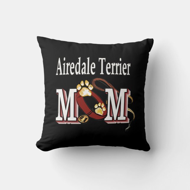 Airedale Terrier MOM Throw Pillow (Front)