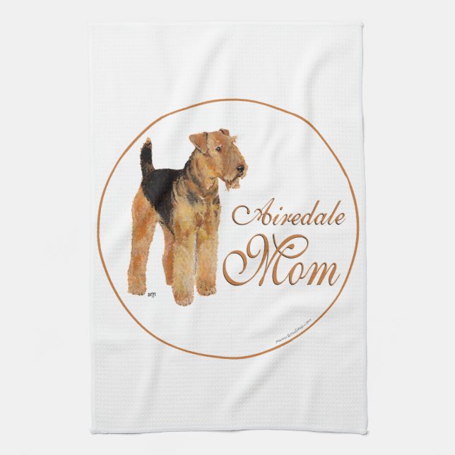 Airedale Terrier Mothers Day Towel (Vertical)