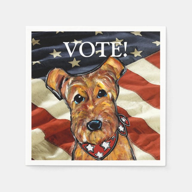 AIREDALE TERRIER NAPKINS (Front)