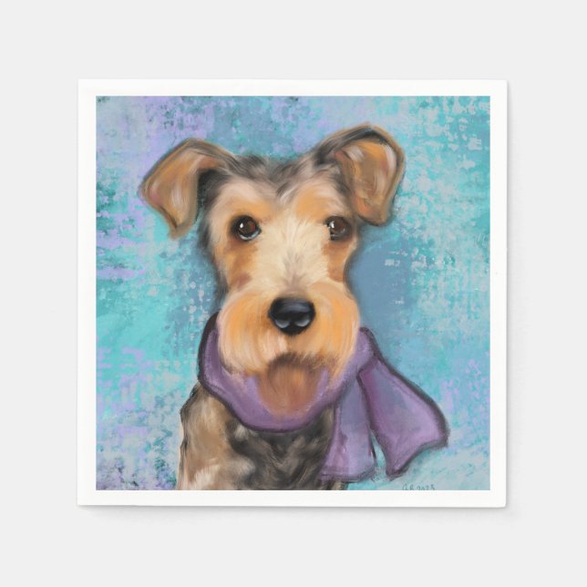 Airedale Terrier Napkins (Front)