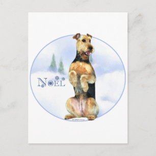 Airedale Terrier Noel Holiday Postcard
