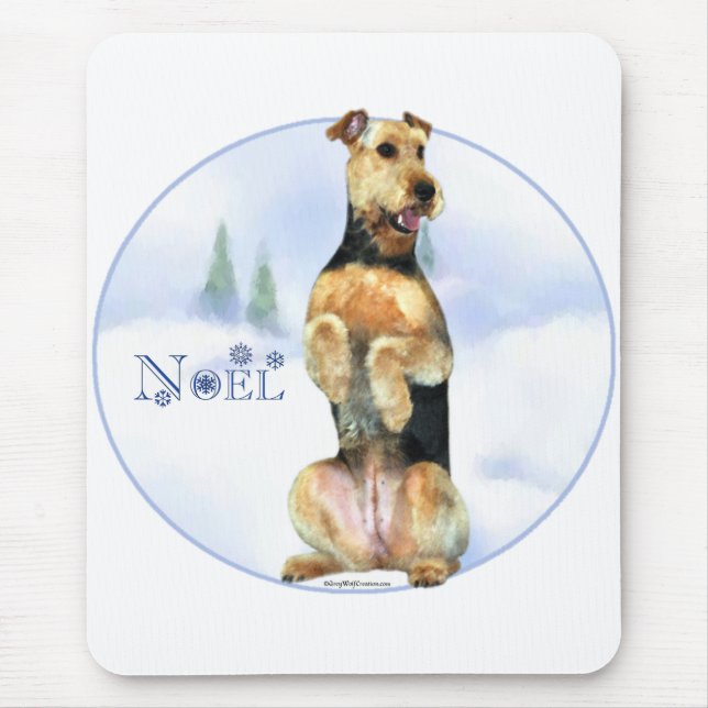 Airedale Terrier Noel Mouse Pad (Front)