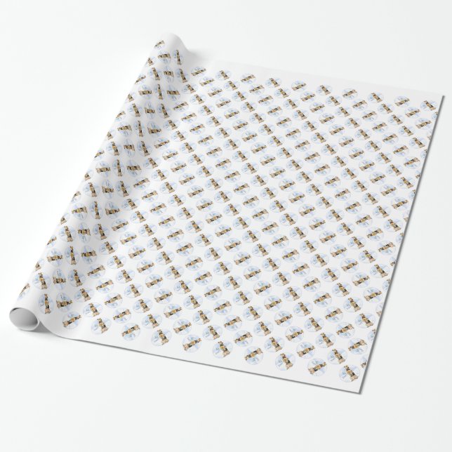 Airedale Terrier Noel Wrapping Paper (Unrolled)