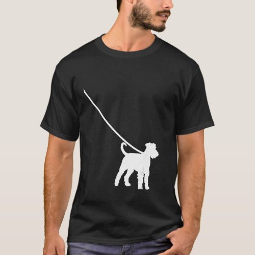Airedale Terrier on a Leash Dog  Mom Dad Pet Cute T_Shirt