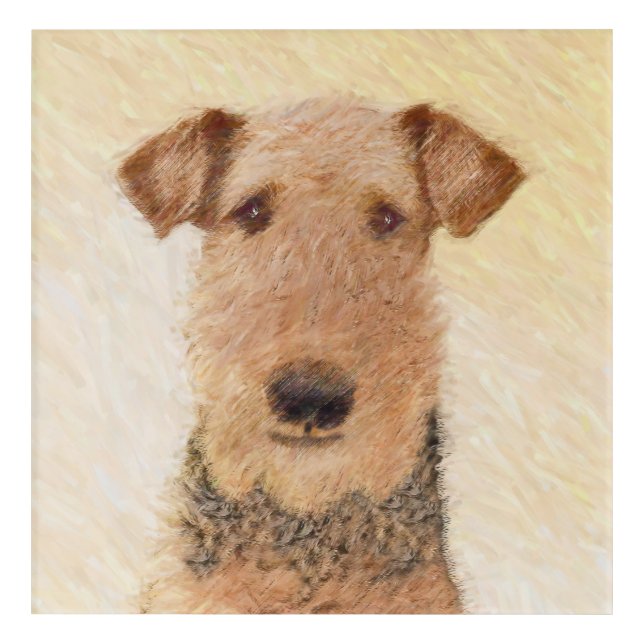 Airedale Terrier Painting - Cute Original Art (Front)