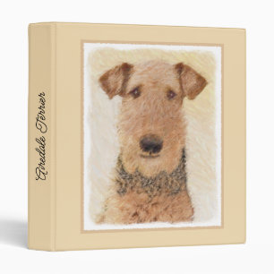 Airedale Terrier Painting - Cute Original Art 3 Ring Binder