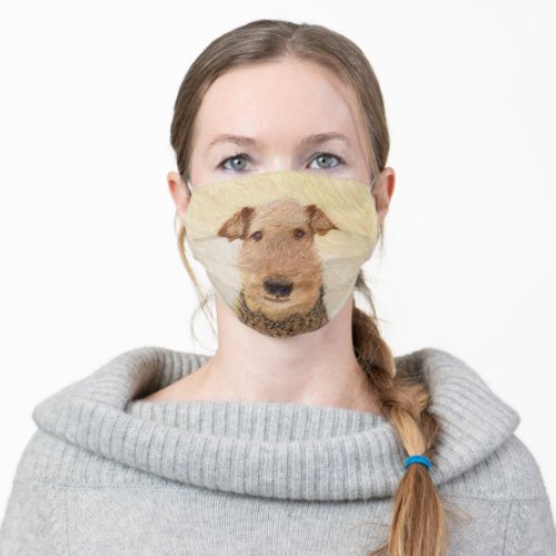Airedale Terrier Painting _ Cute Original Art Adult Cloth Face Mask