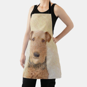 Airedale Terrier Painting - Cute Original Art Apron