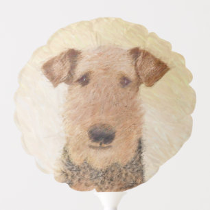 Airedale Terrier Painting - Cute Original Art Balloon