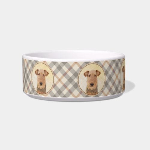 Airedale Terrier Painting _ Cute Original Art Bowl