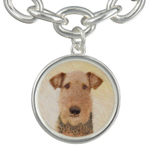Airedale Terrier Painting - Cute Original Art Bracelet