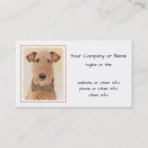 Airedale Terrier Painting _ Cute Original Art Business Card