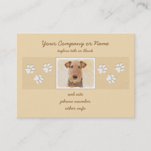 Airedale Terrier Painting _ Cute Original Art Business Card