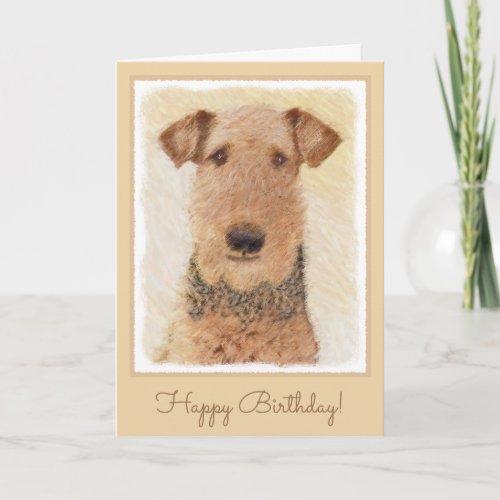 Airedale Terrier Painting _ Cute Original Art Card