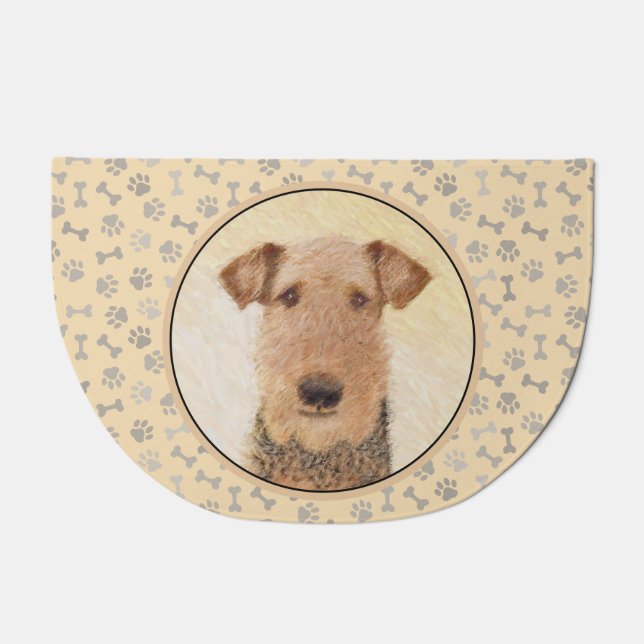 Airedale Terrier Painting - Cute Original Art Doormat (Front)