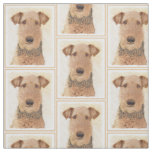 Airedale Terrier Painting - Cute Original Art Fabric