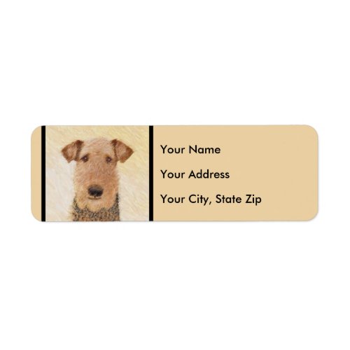 Airedale Terrier Painting _ Cute Original Art Label