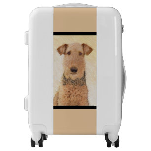 Airedale Terrier Painting - Cute Original Art Luggage