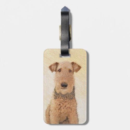 Airedale Terrier Painting _ Cute Original Art Luggage Tag