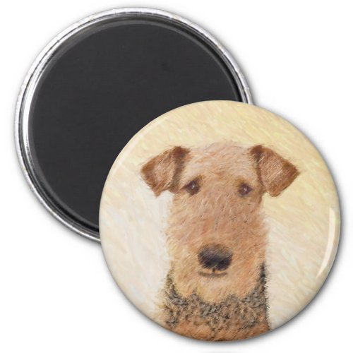 Airedale Terrier Painting _ Cute Original Art Magnet