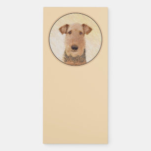 Airedale Terrier Painting - Cute Original Art Magnetic Notepad