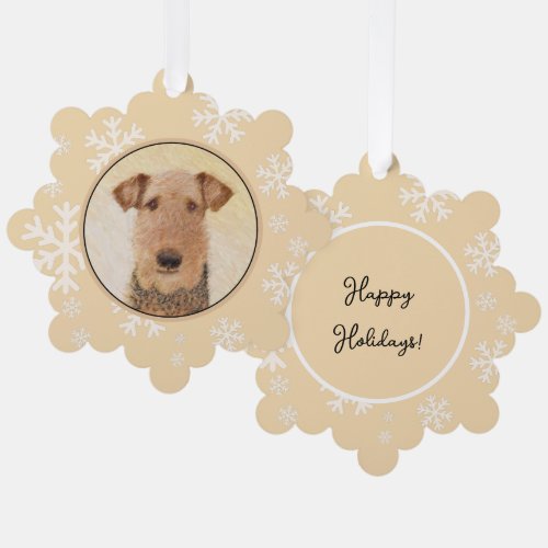 Airedale Terrier Painting _ Cute Original Art Ornament Card