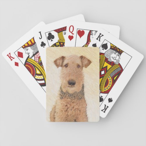 Airedale Terrier Painting _ Cute Original Art Poker Cards