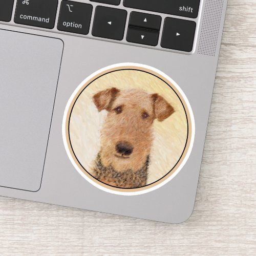 Airedale Terrier Painting _ Cute Original Art Sticker