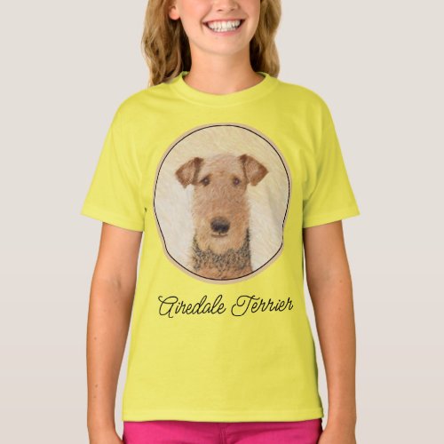 Airedale Terrier Painting _ Cute Original Art T_Sh T_Shirt