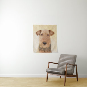 Airedale Terrier Painting - Cute Original Art Tapestry
