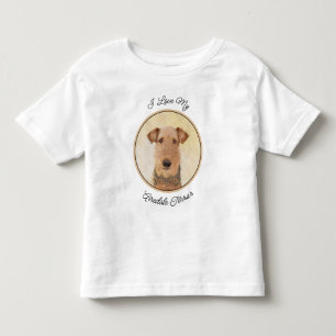 Airedale Terrier Painting - Cute Original Art Toddler T-shirt