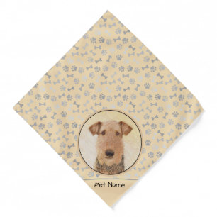 Airedale Terrier Painting Cute Original Dog Art Bandana