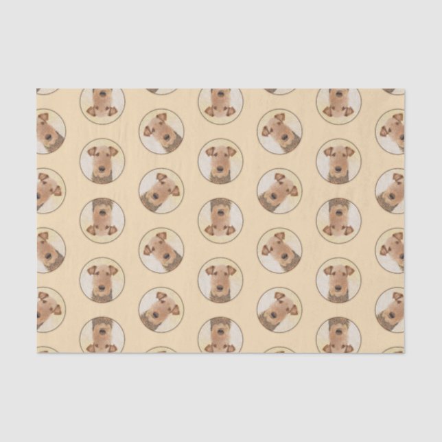 Airedale Terrier Painting Cute Original Dog Art Tissue Paper (Front)