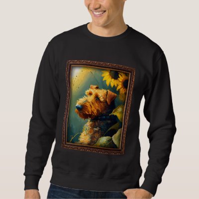 Airedale Terrier Painting Sunflower Flower Mom Wom Sweatshirt