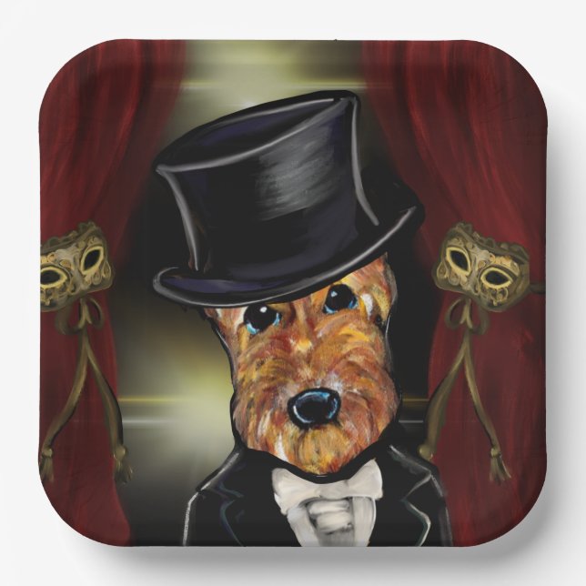 AIREDALE TERRIER   PAPER PLATES (Front)