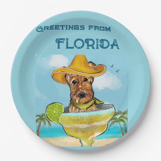 Airedale Terrier  Paper Plates (Front)