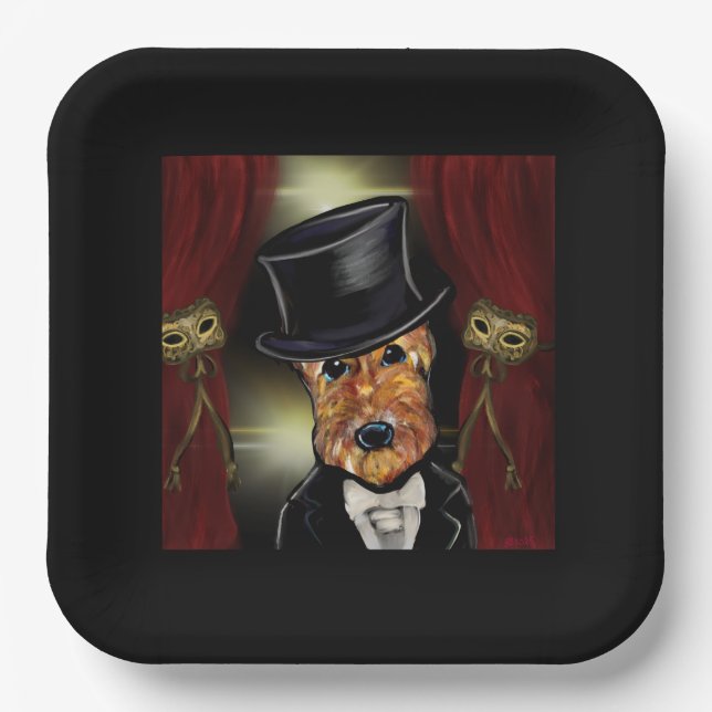 AIREDALE TERRIER   PAPER PLATES (Front)