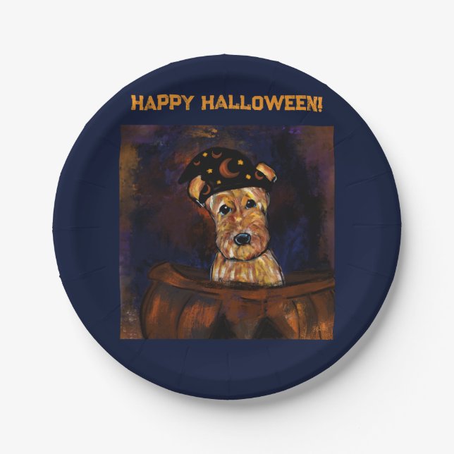 AIREDALE TERRIER   PAPER PLATES (Front)