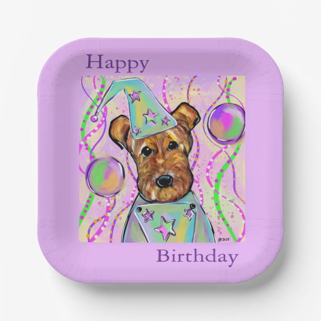 AIREDALE TERRIER   PAPER PLATES (Front)