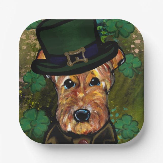 AIREDALE TERRIER   PAPER PLATES (Front)