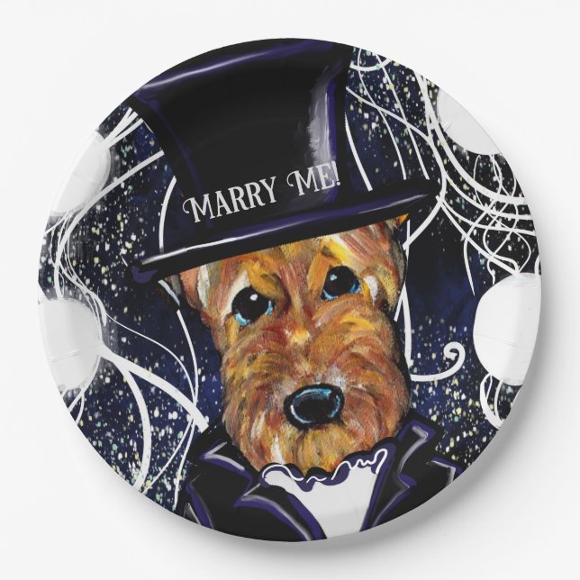  AIREDALE TERRIER        PAPER PLATES (Front)