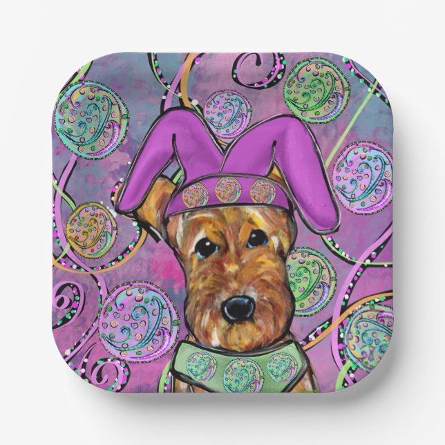 AIREDALE TERRIER   PAPER PLATES (Front)