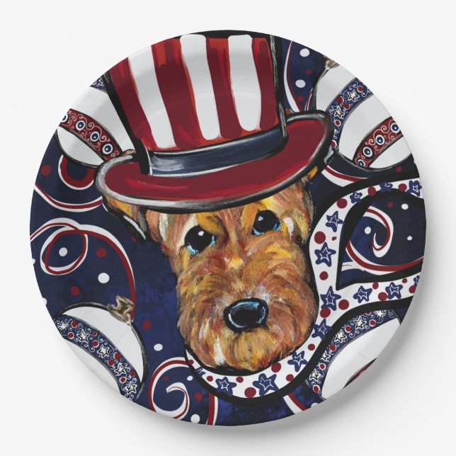  AIREDALE TERRIER    PAPER PLATES (Front)