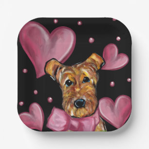 AIREDALE TERRIER PAPER PLATES